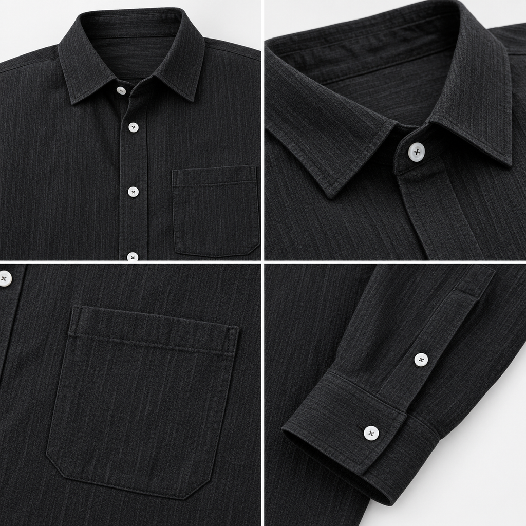 Men's Plus Size Textured Button-Down Shirt